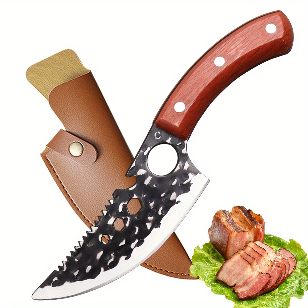 TEMU 1 Pc Stainless Steel Boning Knife With Knife Sheath Barbecue Knife Kitchen Chef Knife Professional Cutting Knife Fish Knife Multipurpose Knife For Kitchen