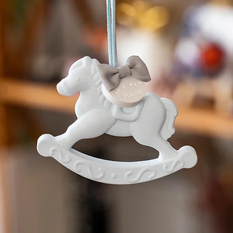 

Silicone Rocking Horse Mold For Diy Aromatherapy, Gypsum Ornaments & Plaster Craft Tags - 3d Pendant Making Clay Mold Set For Car Hangings