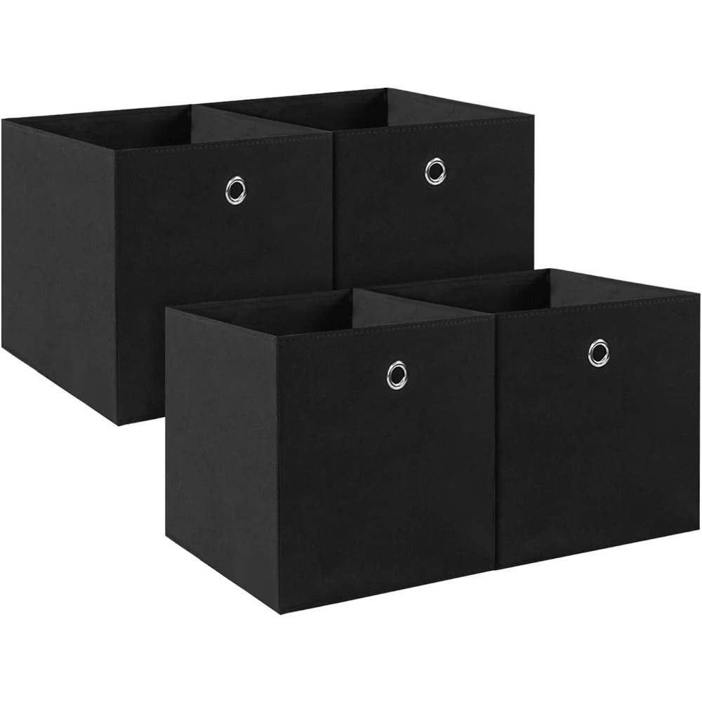 TEMU Set Of 4 Storage Cubes (32 X 32 X 32cm) Foldable Fabric Organizer Boxes With Finger Hole For Shelves Or Room Dividers