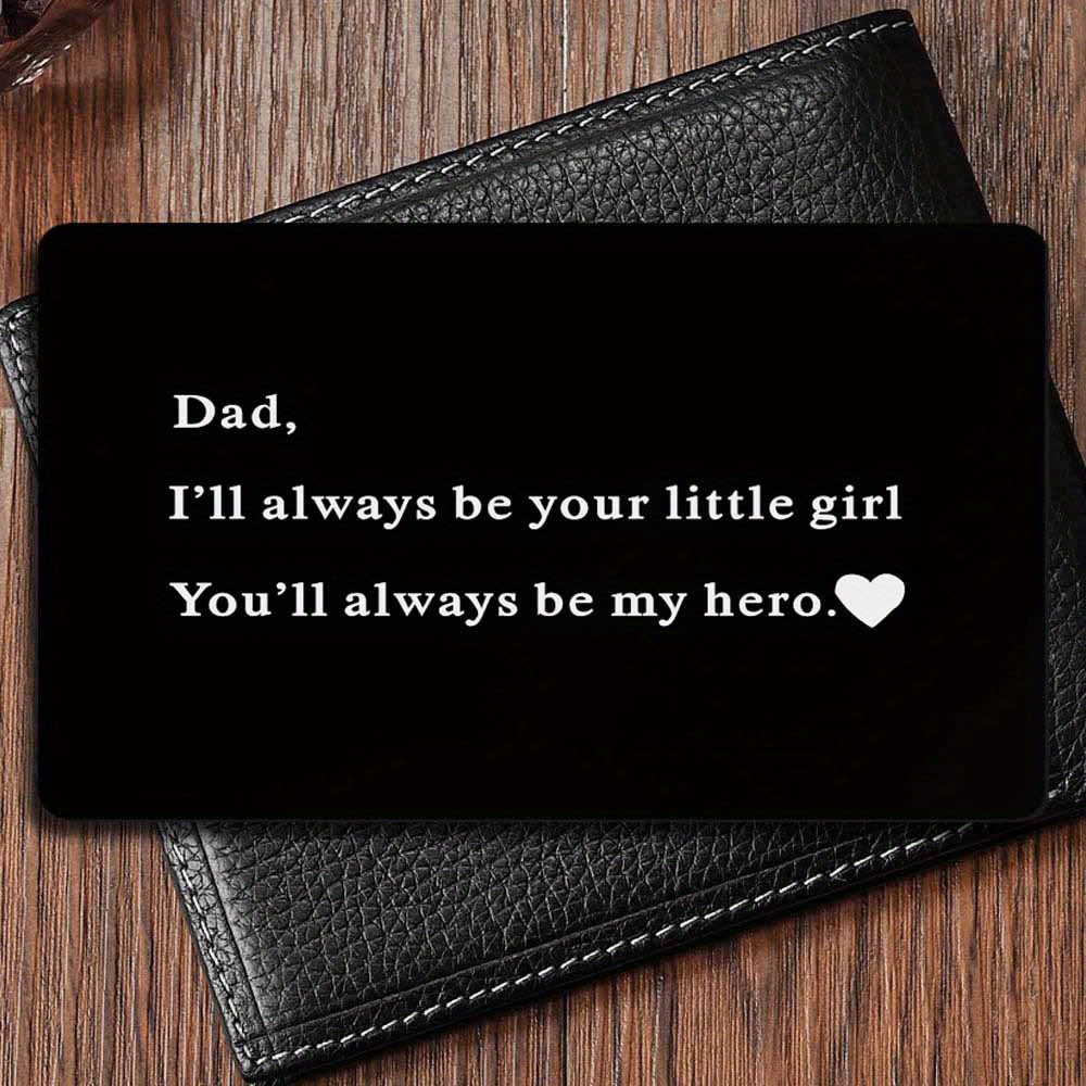 

Father's Day Gift: Personalized Aluminum Wallet Insert Card With Message For Dad