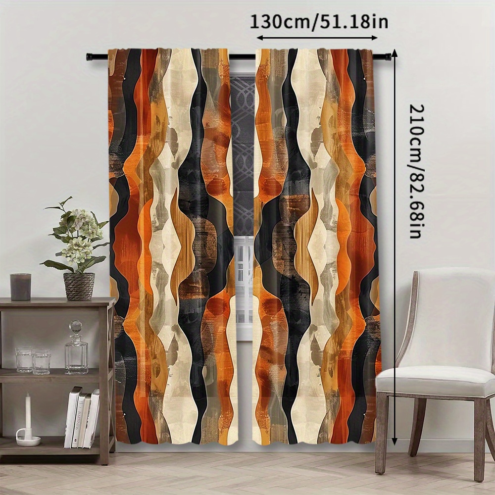 TEMU 2pcs, African Fabric Print Curtains, Decorative Window Drapes, Rod Pocket Window, For Bedroom Living Room, Home Decoration, Room Decoration, (without Rod)