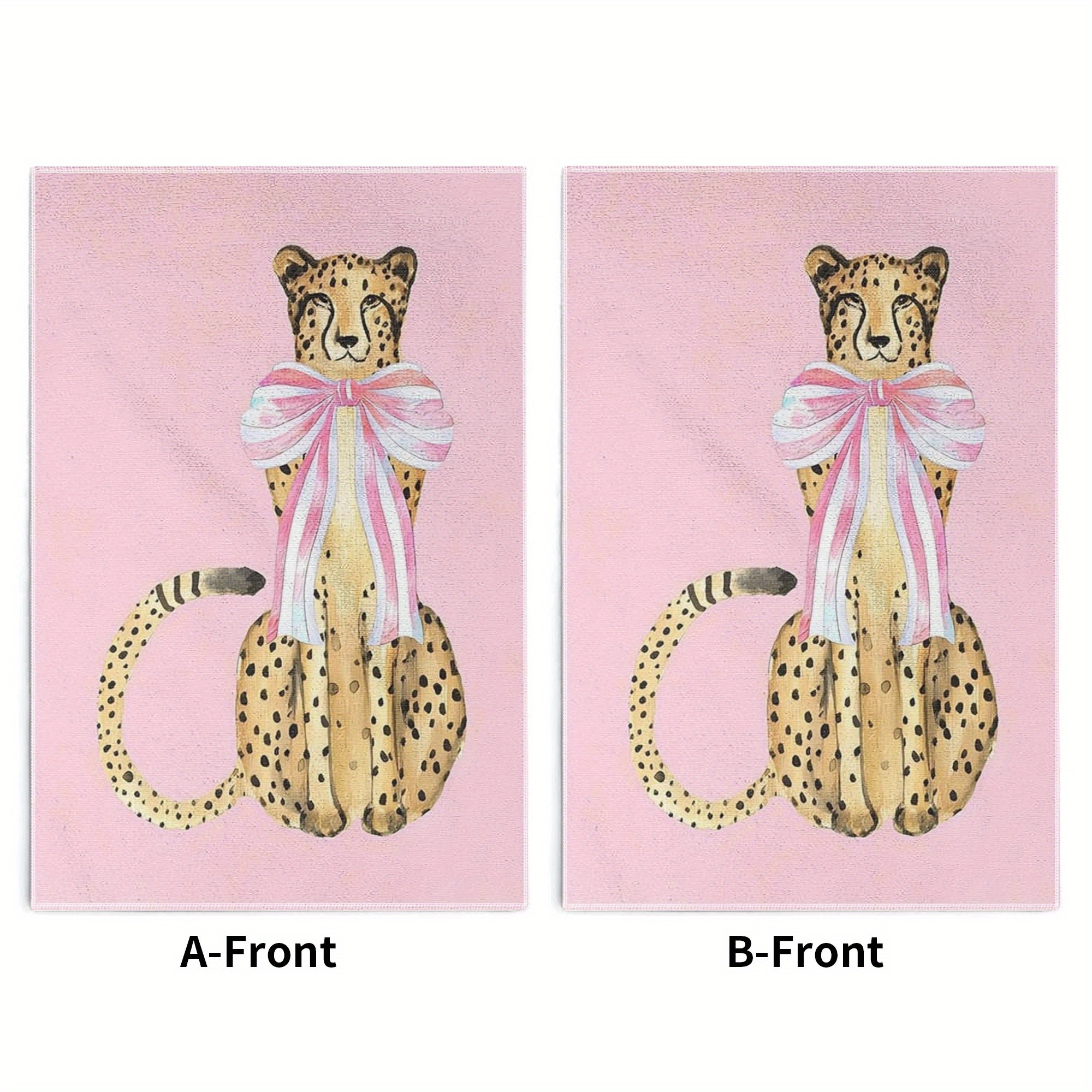 

2pcs Leopard With Tie Kitchen Towels - Vintage Style, Machine Washable, Polyester, 18x26 Inches