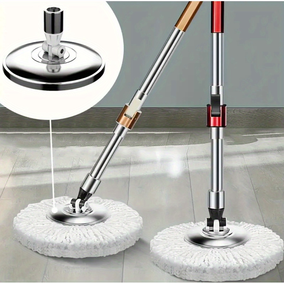 

1pc Stainless Steel Rotating Mop Head With Thickened Plate, Suitable For Household Kitchen Bathroom Floor Cleaning, Metal Mop Handle Attachment, Cleaning Supplies Tool