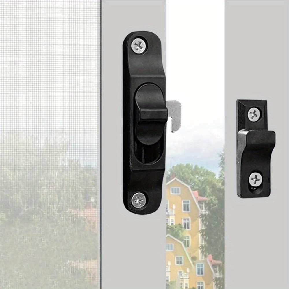 

Secure Sliding Door & Window Lock Set - Anti-theft Flat Shift Latch, Durable Plastic Hardware Accessory