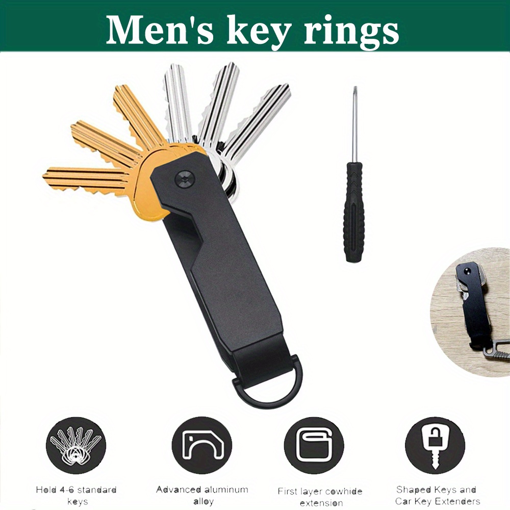 

Minimalist Innovative Key Organizer: Compact Metallic Key Holder For Men - 2-6 Keys Organizer