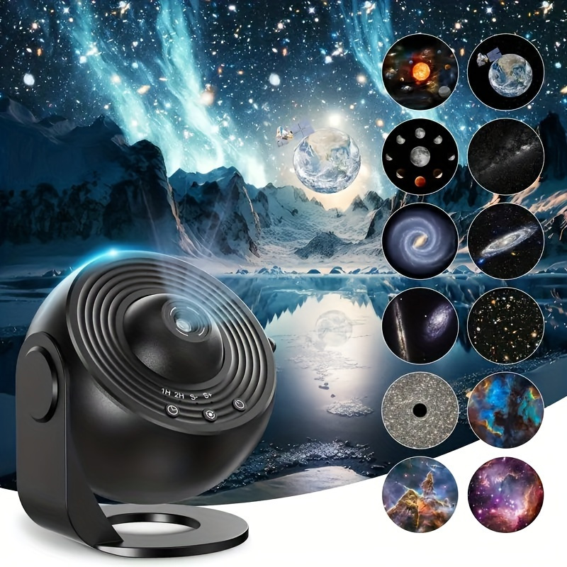 

[ ] Veilleuse Projecteur - Planétarium 4K HD 13 , à 360°, RGB Alimentées par USB Décoration de Chambre, Fonction Minuterie - , Halloween & à