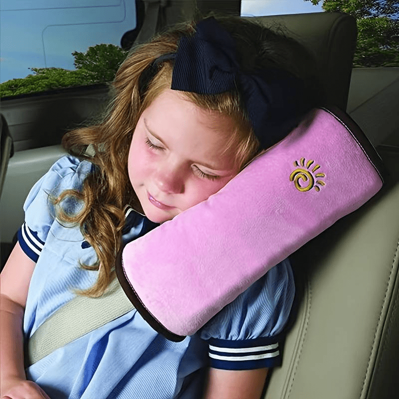 

1pc Plush Car Seatbelt Cover With Adjustable Pillow - Soft Cushion Shoulder Pad For Comfortable Sleeping, Fits Most Vehicles