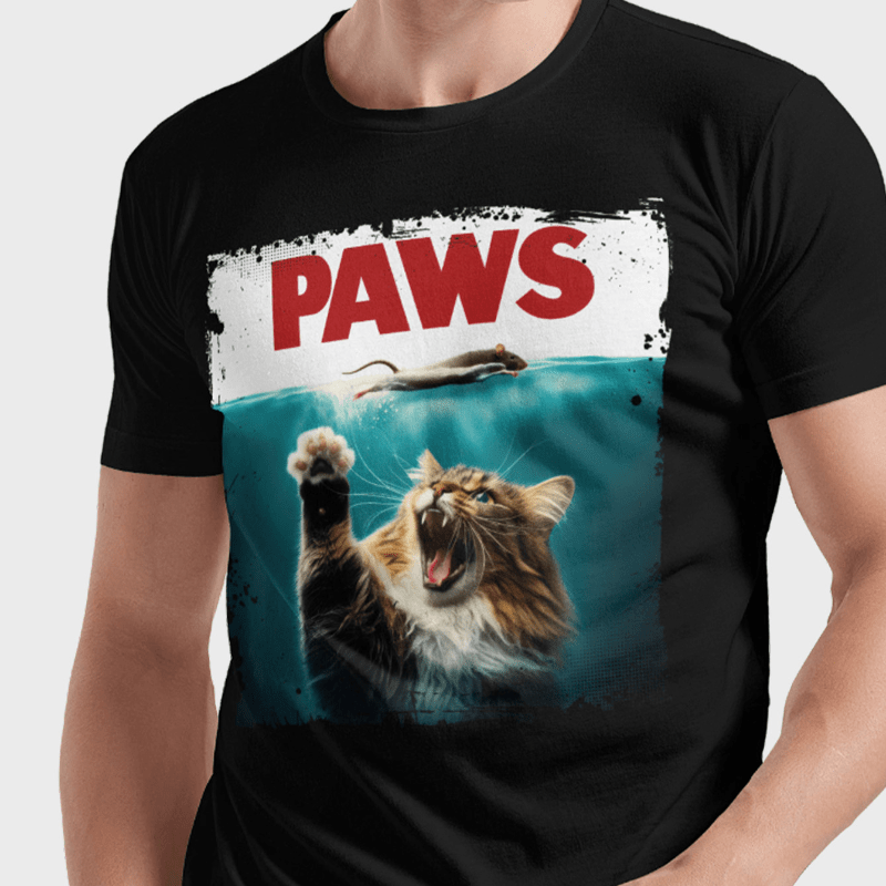 

Cotton, Men's Creative Top, Casual Short Sleeve Crew Neck T-shirt, Men's Clothing For Summer Outdoor, Funny, Suggest A Larger Size, Paws Fn 02