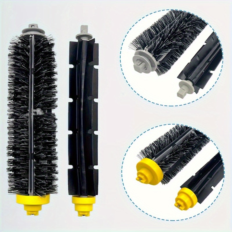 10 pack replacement parts for irobot roomba 600   accessories kit with 1 bristle brush 1 flexible beater brush 3 filters 3 side brushes 2 cleaning tools compatible with models 614 620 650 660 680 690 695 675 671 677 655 645 595 585 564 plastic material vacuum floor attachment details 2