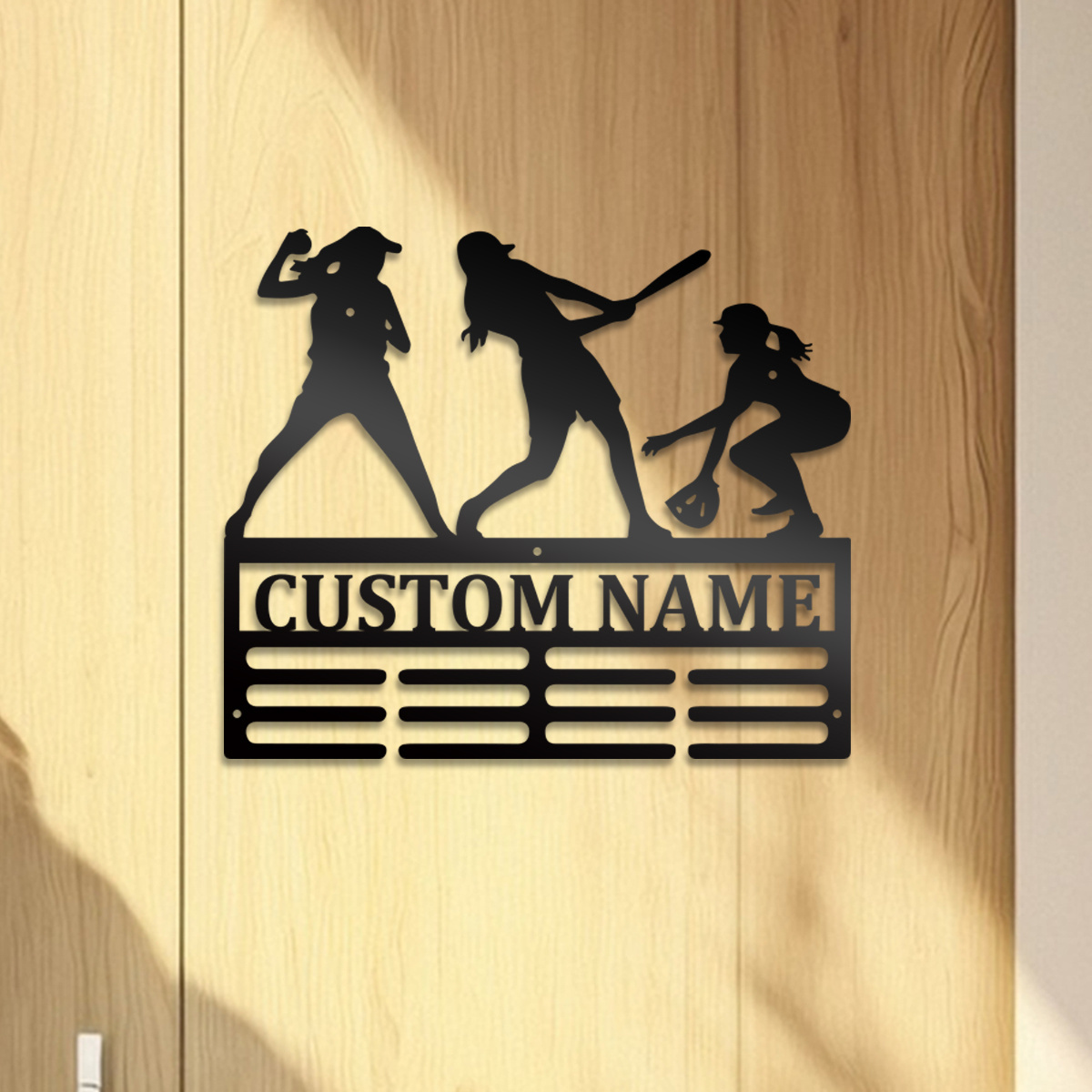 

Custom Softball & Baseball Medal Display Rack - Personalized Sports Medal Hanger For , Iron Wall Decor For