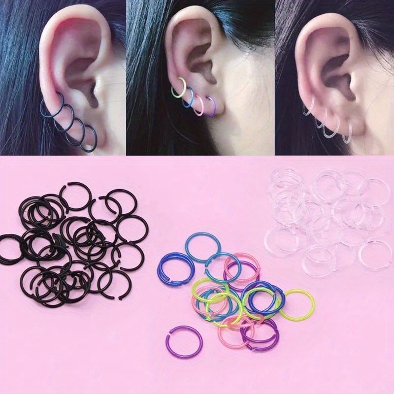 

Daily Wear Simple Plastic Ear Cuffs & Wraps - And Colorful Ear Bone Clip Earrings For Sleeping, No Plating, All-season Comfort