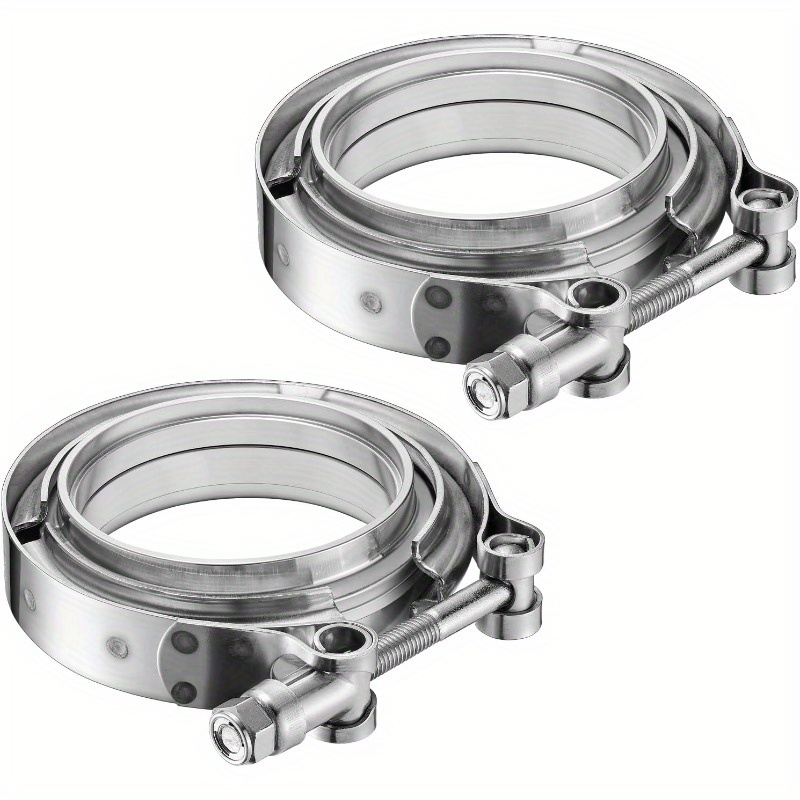 TEMU 3.0 Inch Clamp With Flange Male Female Universal 304 Stainless Steel For Car 2pcs