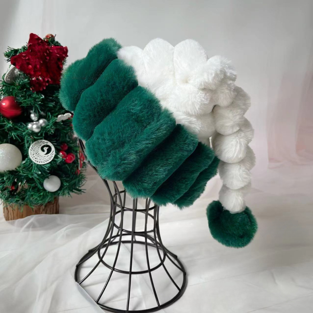 

Hand Washable Plush Christmas Hat – Santa Claus Party Soft Hat Decoration For Holiday Festivities, Non-electric, Featherless, Durable Material