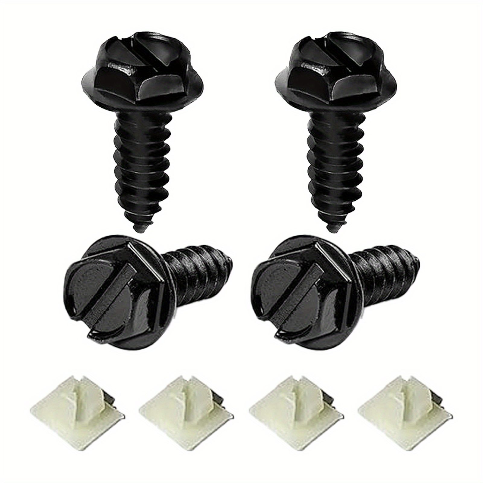 Lunsom License Plate Screw Kit – 4 PCS Finger Fastener Bolts, Silver, Fits Most Cars & Motorcycles