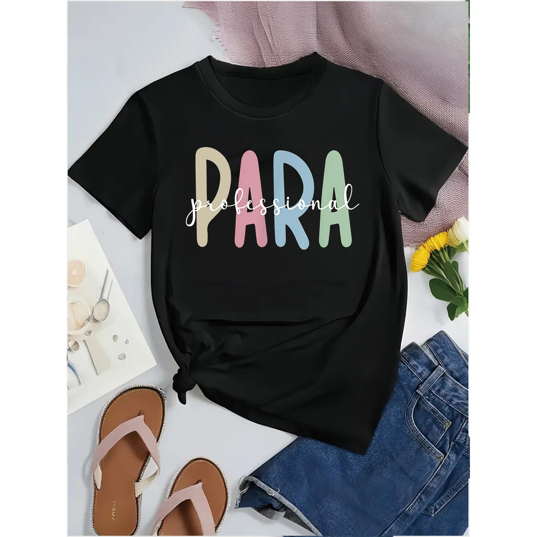 

Paraprofessional Appreciation Para T-shirt Black Medium Fun Cute Tops Teen Graphic Tees Women Tshirts Women Graphic Tshirts