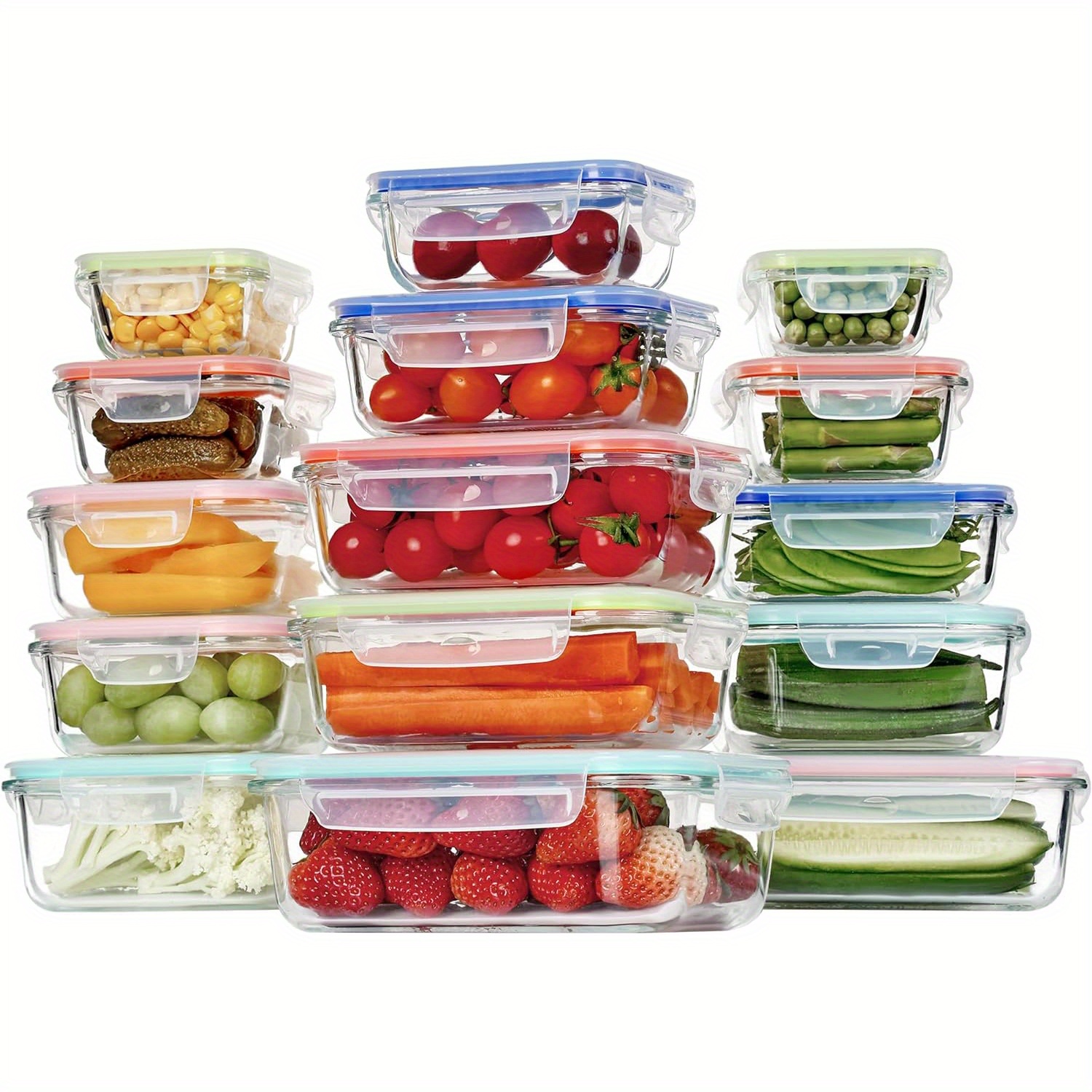 

Vtopmart 15 Pack Glass Meal Prep Container With Lids, Lunch Containers For Food Storage, Airtight Kitchen Container For Leftover, Microwave, Oven, Freezer And Dishwasher Safe, Bpa Free