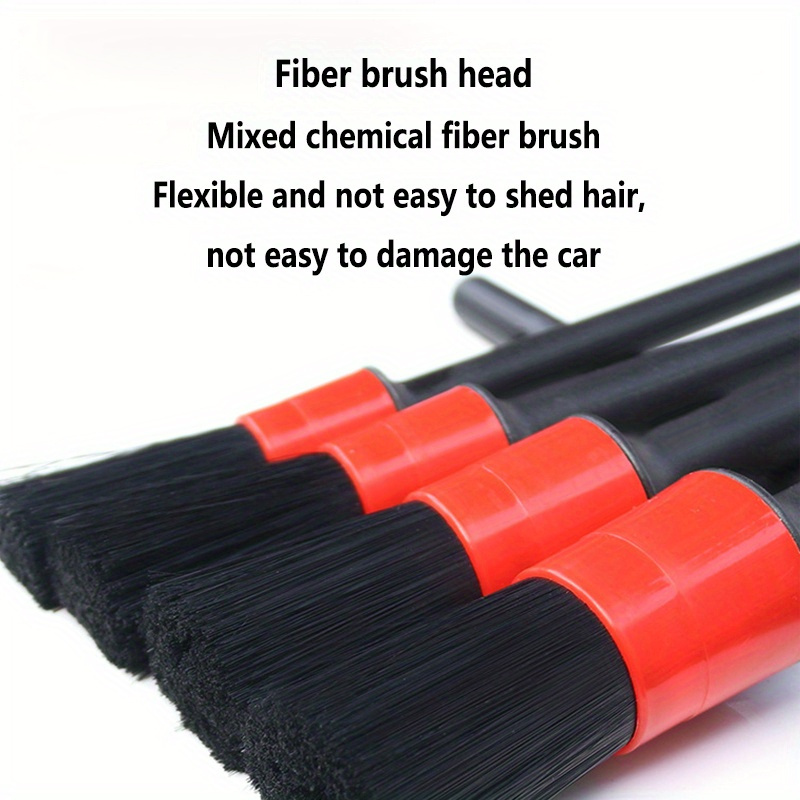 

5-pack Plastic Brushes With Bristles - Uncharged, Flexible Detailing Tools For Car, Electronics, And Home Cleaning