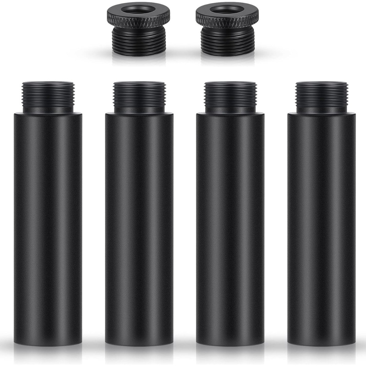 

4pcs 5/8 Inch Aluminum Alloy Microphone With Screw Boom, Xlr Connector - Black, Includes 2 Metal Adapters For Desk And Arm Stand