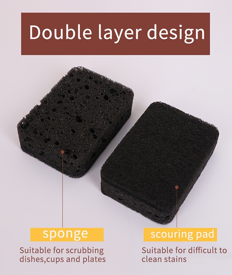 10pcs multi purpose cleaning sponges   polyurethane non stick oil algae ideal for kitchen bathroom bedroom walls effective stain removal details 0