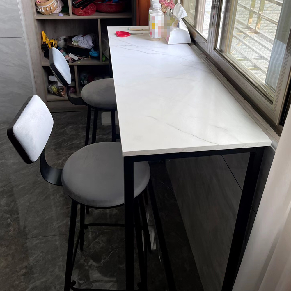 vintage style   stool with backrest and footrest metal frame padded seat for kitchen counter dining room or home bar details 8