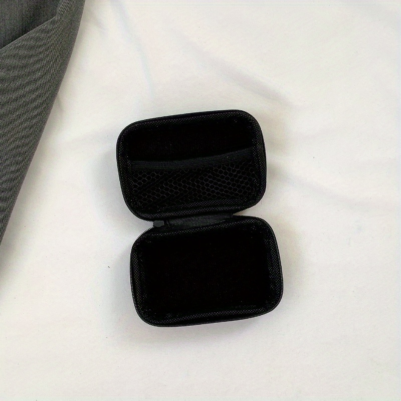 1pc Portable Electronics Organizer Bag - Hard Shell Travel Case for Headphones, Charging Cables, USB Charger - Plastic Mini Storage Pouch for Earbuds, Data Cables, Mobile Phone Accessories