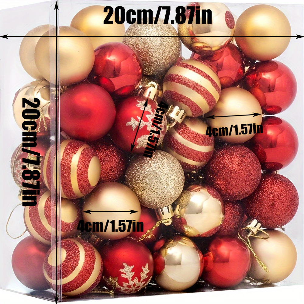 

A 48 Christmas Ornaments In Red And