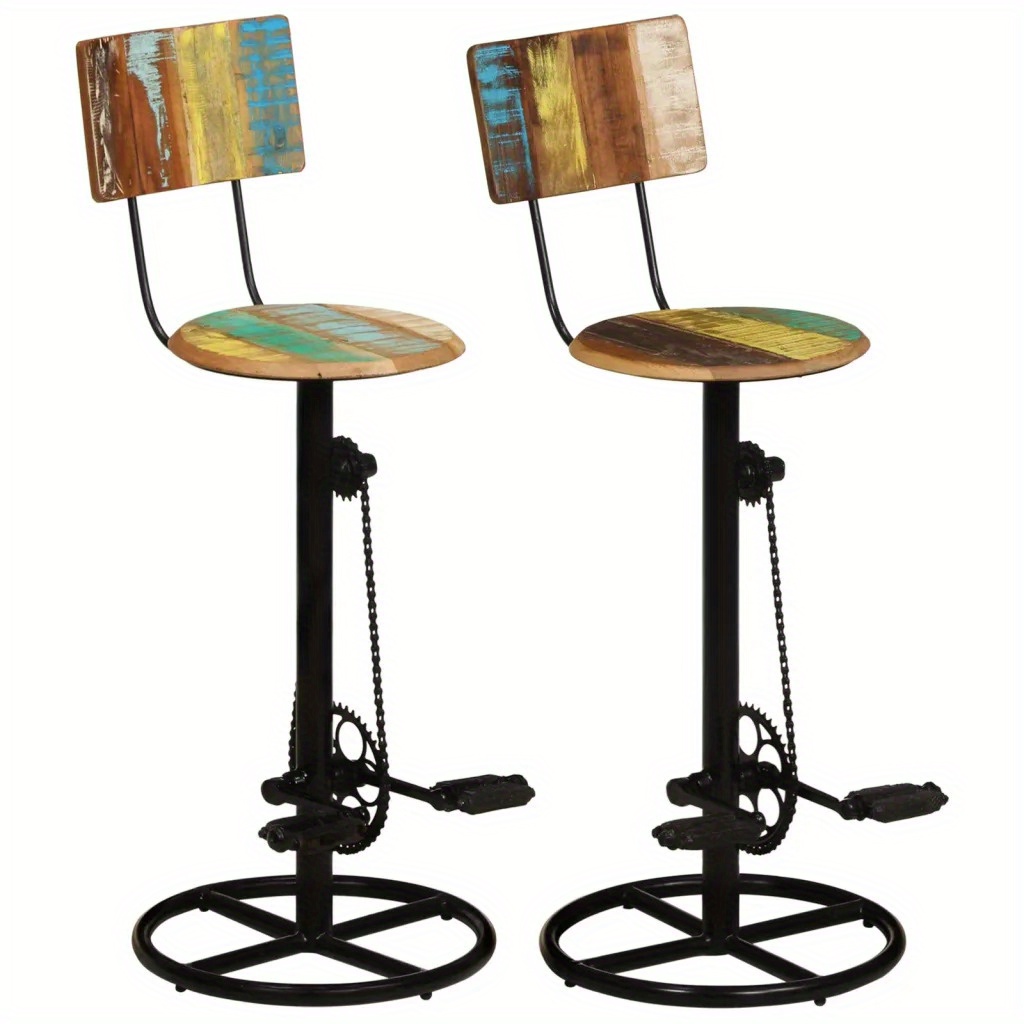 

Bar Stool 2 Pcs. Solid Reclaimed Wood