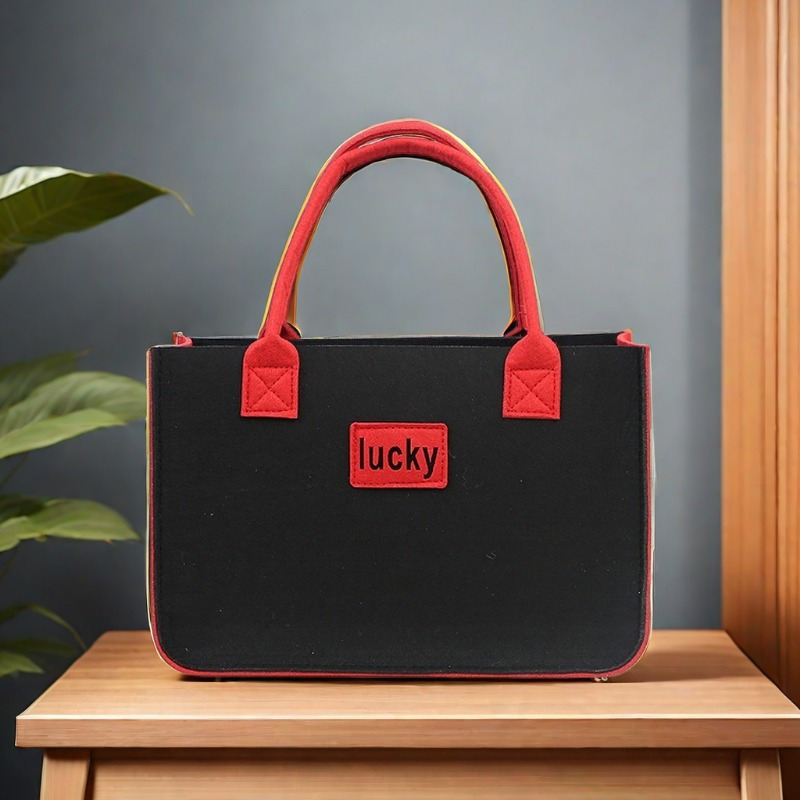 Image of Wo 's Handbag And Handbag New Thick Felt Bag Large Capacity Cartoon Fashionable All-match Handbag 30.12cm*20.12cm*12.33cm