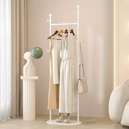 freestanding iron valet suit stand with multi function features versatile wardrobe organizer for home bedroom living room simple