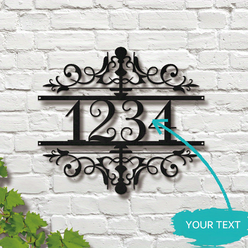 

Custom Metal Address Sign - Personalized House Number Plaque, Elegant Wall Mount Design, Durable Handcrafted , No Battery Required, Ideal Housewarming Gift