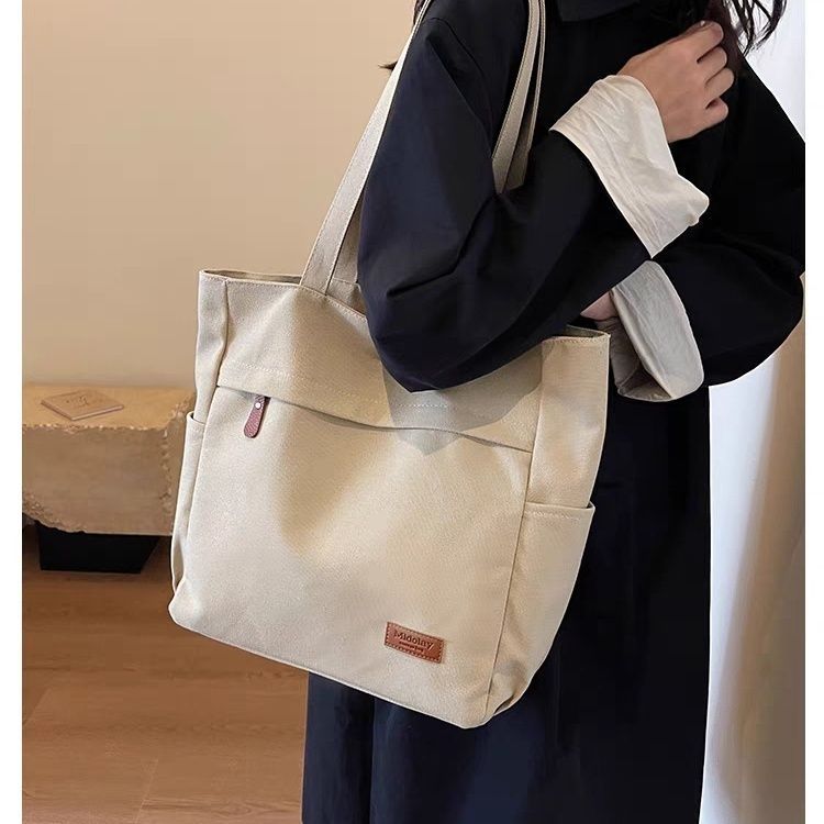 Planetee Tote Bag 'J'peux Pas Mes Romans M'attendent' - Beige - Lavage Main