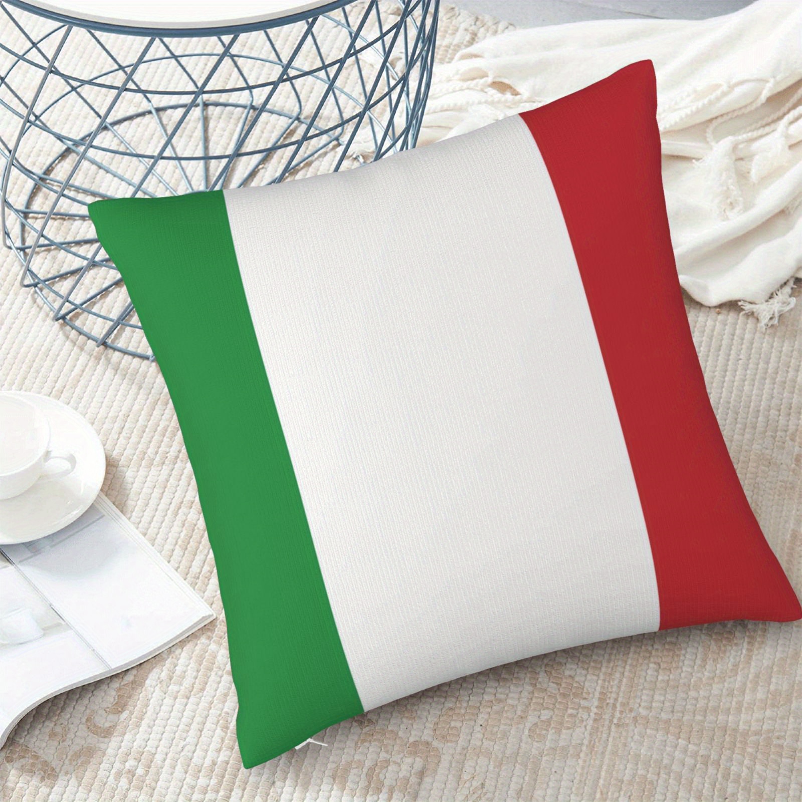 

Italian Double- Pillowcase 18x18in - , Zip , - For & Decor ( Not Included)