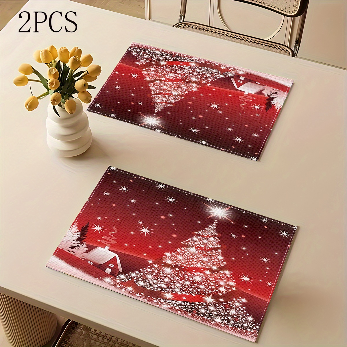 

2/4/6pcs Christmas Printed Table , Plates, Cups, , Decoration, Table , Table Decoration, Table