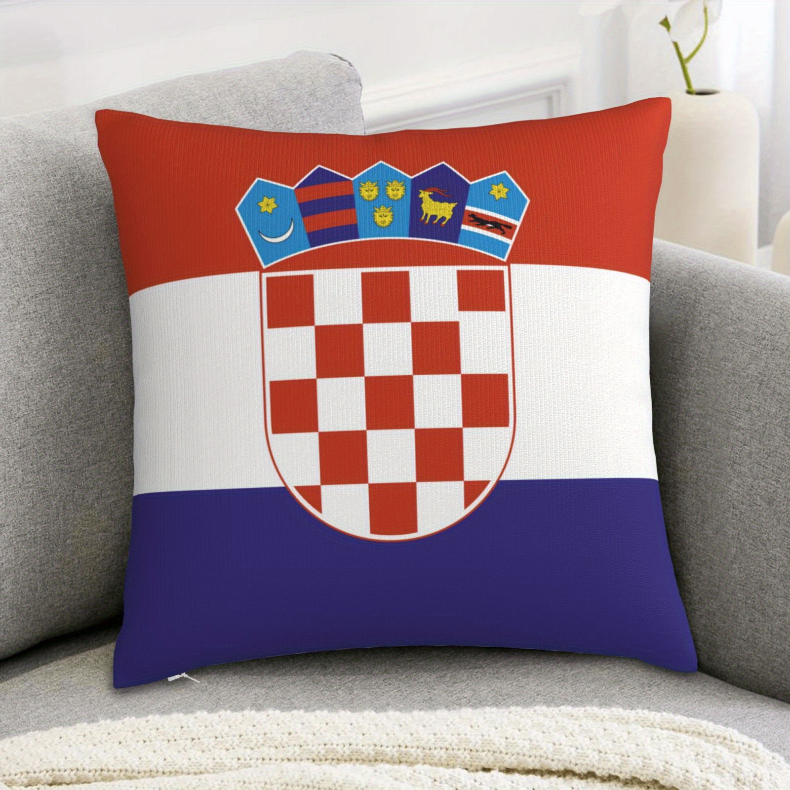 

Croatian Double-sided Pillowcase 18x18in - , For & Decor