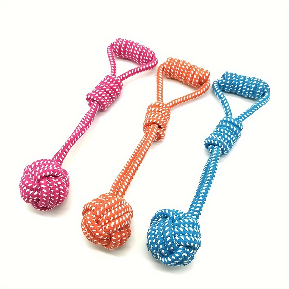 

Dog Bite Tooth Cleaning Toy, Suitable For Cats And Dogs To Oral Health, Interactive Cotton Rope Puppy Rope Toy Ball Random Color, Tooth Cleaning Braided Rope Knot Pet Toy, Dog Chew Toy