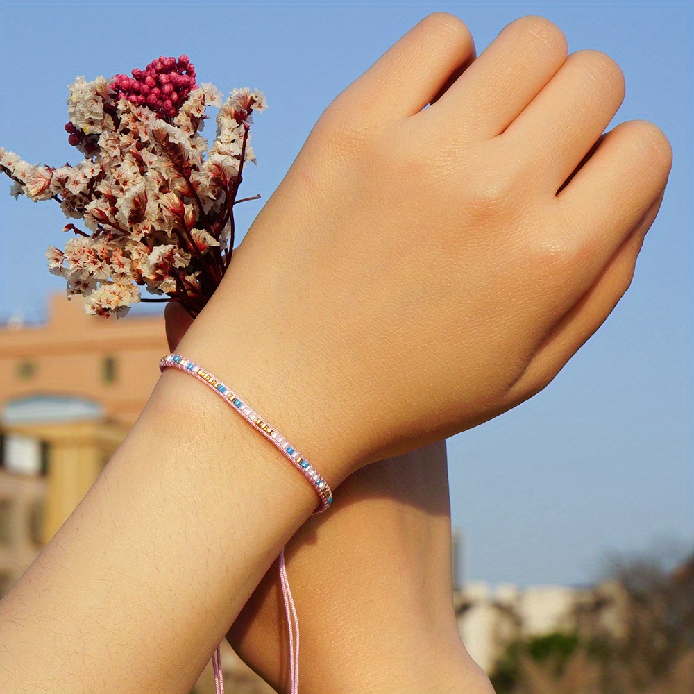 Adjustable Friendship Bracelet with Colorful Mini Beads