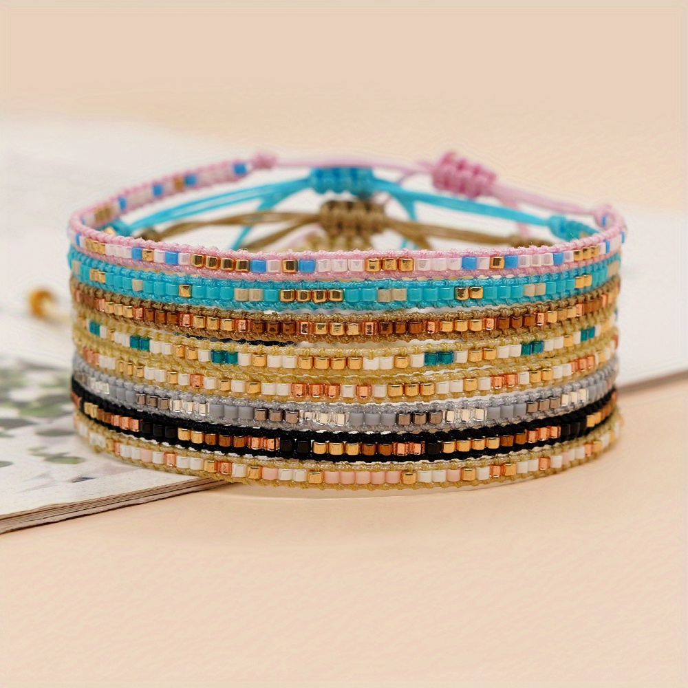 Adjustable Friendship Bracelet with Colorful Mini Beads