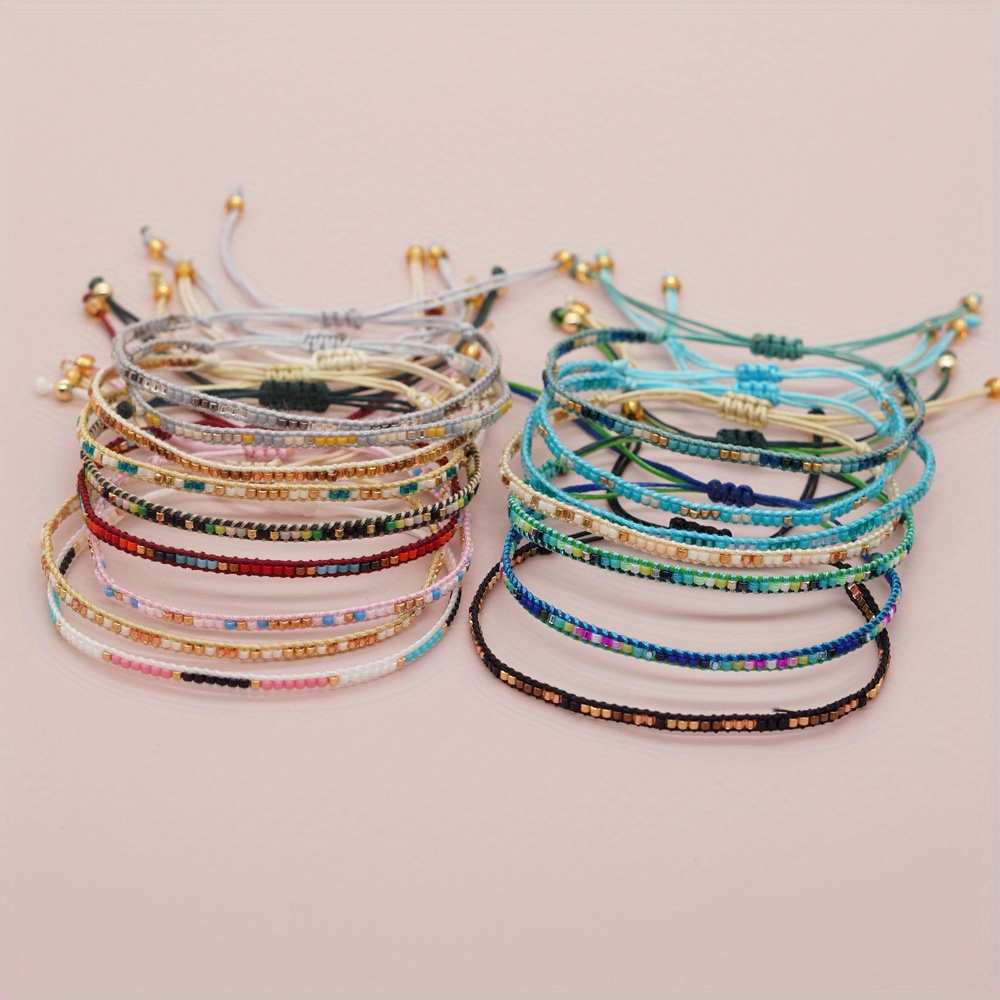 Adjustable Friendship Bracelet with Colorful Mini Beads