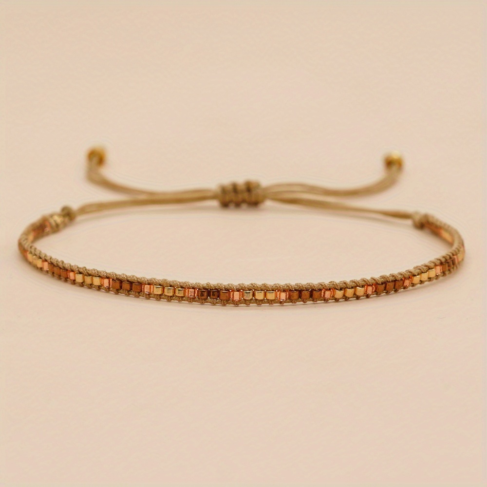 Adjustable Friendship Bracelet with Colorful Mini Beads