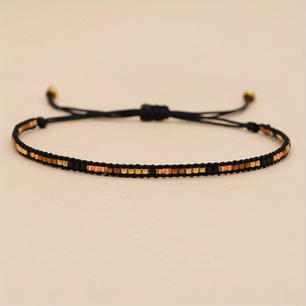 Adjustable Friendship Bracelet with Colorful Mini Beads