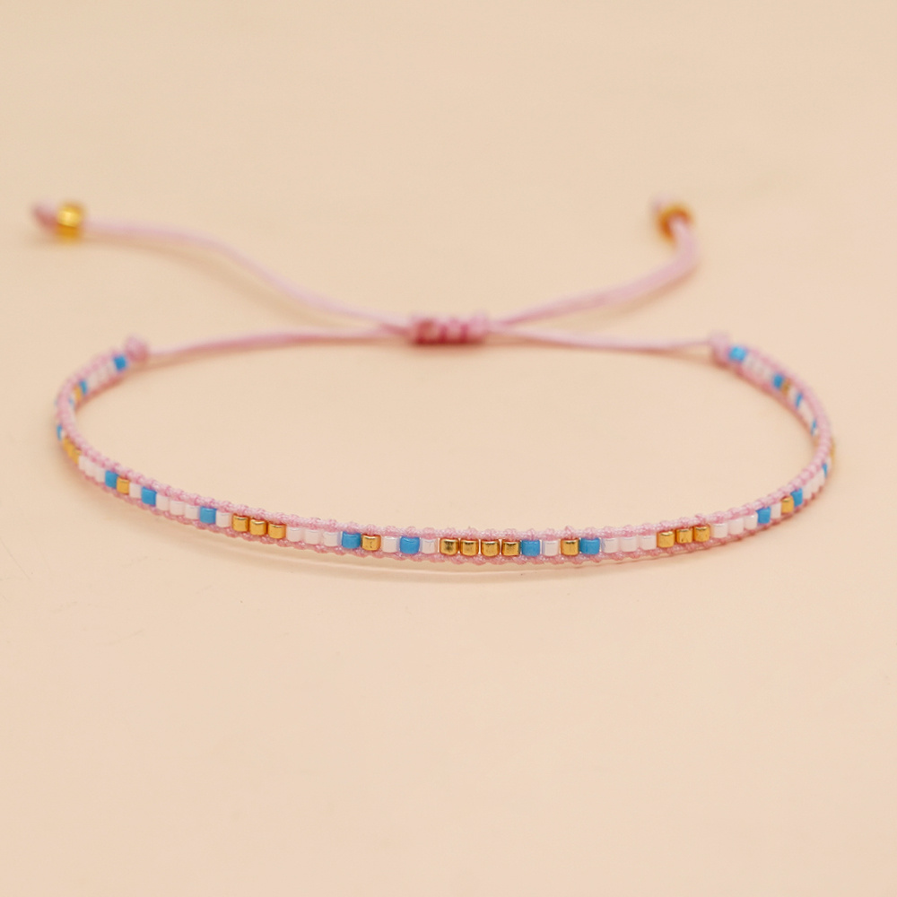 Adjustable Friendship Bracelet with Colorful Mini Beads
