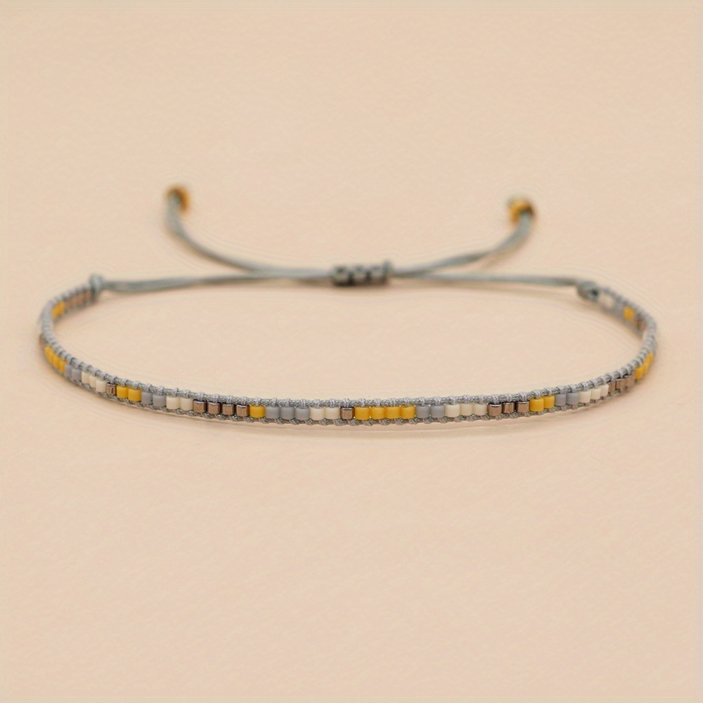 Adjustable Friendship Bracelet with Colorful Mini Beads