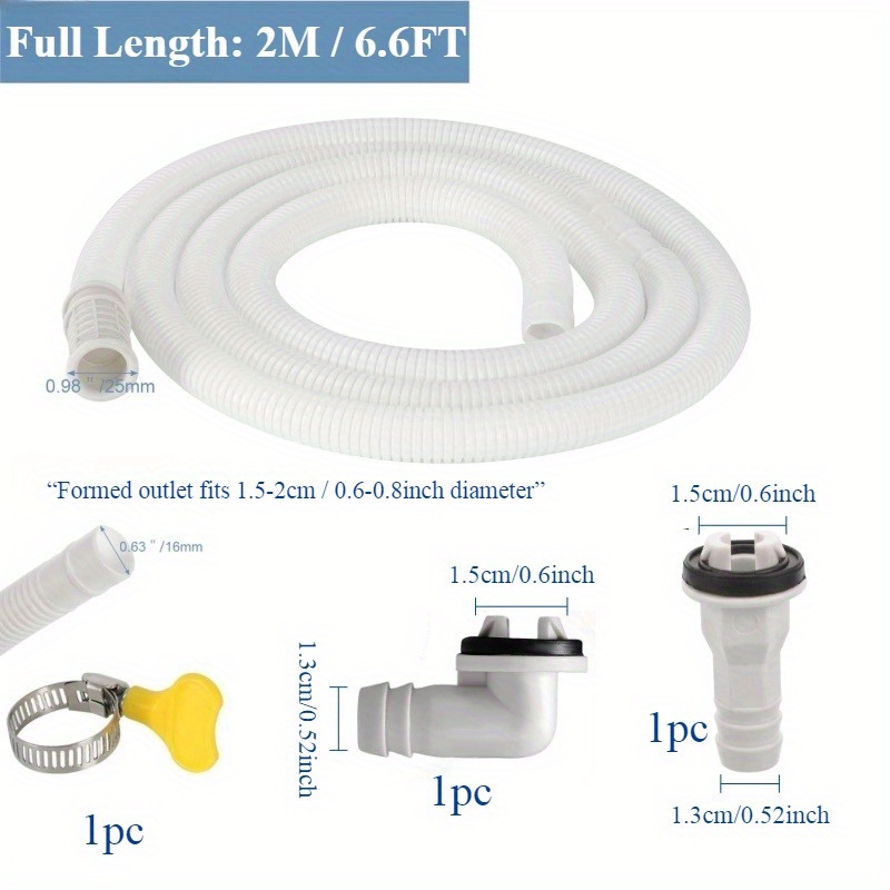 Air Jade Kit De Manguera De Drenaje De Aire Acondicionado, Conector De Drenaje De CA De 3/5 Pulgadas De Diámetro, Accesorio De Codo Con Línea De Drenaje De 1.6 M, Piezas De