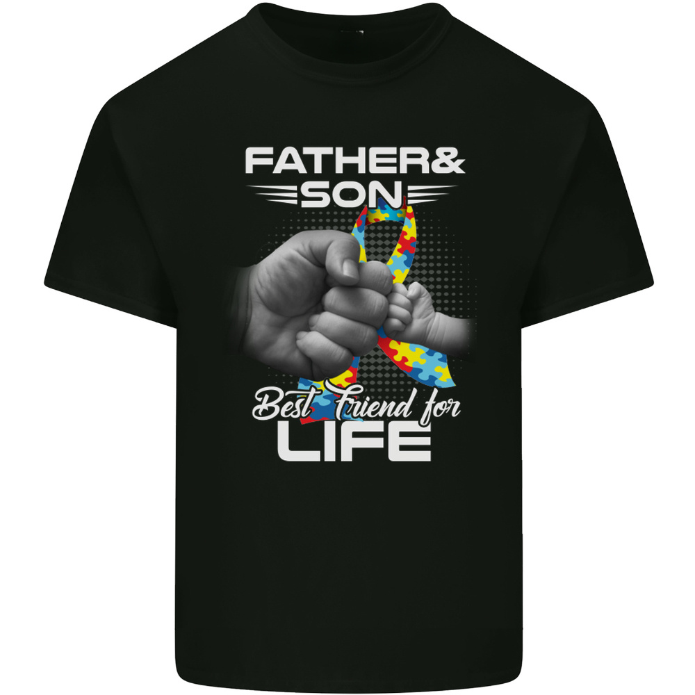 

Autistic Father & Son Friends Autism Asd Mens Cotton T-shirt Tee Top