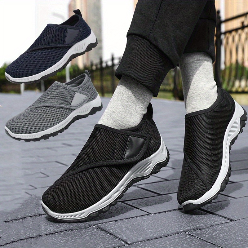 mens breathable fabric sneakers casual low top slip on walking