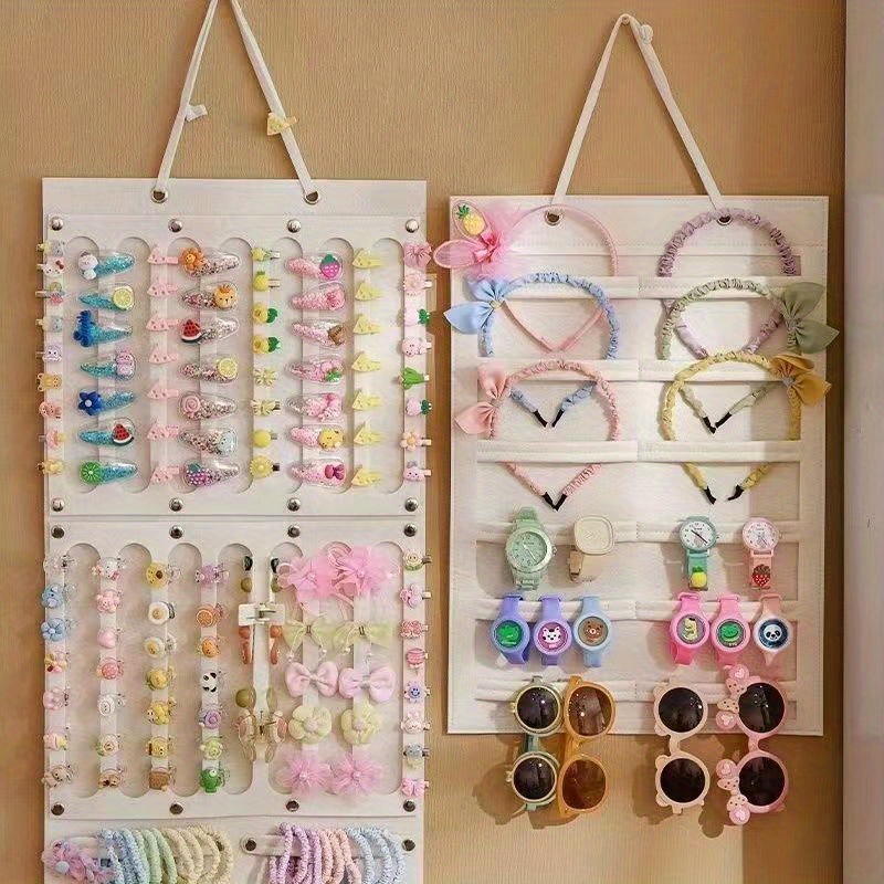 

Chic Felt Hair Accessory Organizer - Wall-mounted Storage Rack For Clips, Bows & Jewelry - Perfect Christmas Gift For Women And Girls, Christmas Gift, Hair Accessories, Hanging Jewelry Organizers