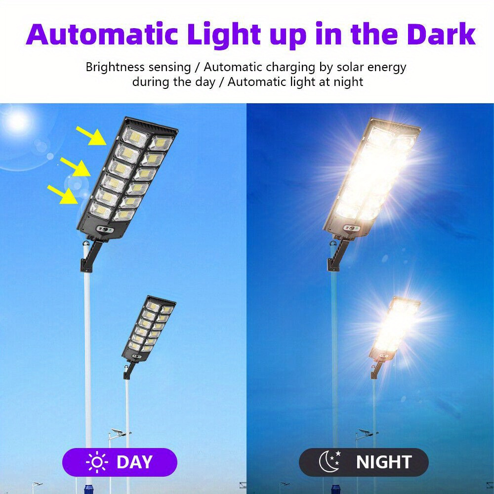   street light designed for outdoor use featuring waterproof capabilities a brightness of 6500k and 3000     with 504 144 leds this solar   light   with a foldable bracket and functions as   floodlight wit Product details 6