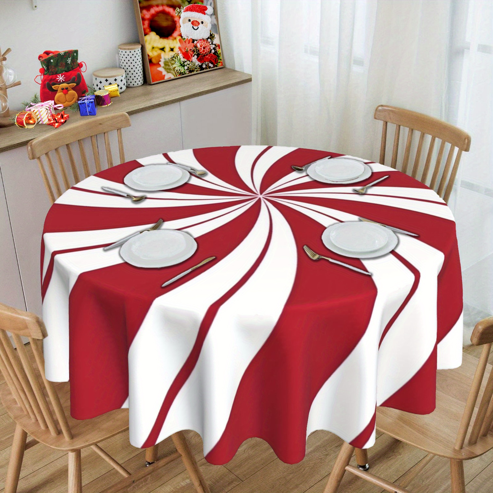 

[ ] For Man & Round Tablecloth - 60 , & Polyester, For / Dining &