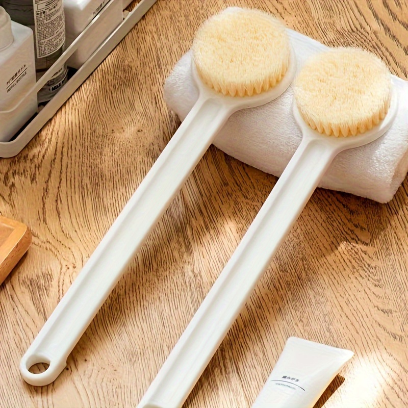 set of 2 ergonomic   with long handles provides gentle exfoliation using soft bristles massages the skin and   reaches the back     routines for   men and women Product details 4