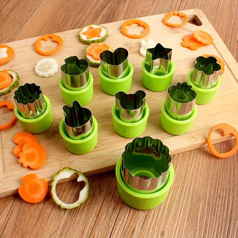 

Stainless Steel Vegetable Animal Cartoon Fruit Cutter Supplement Farfalle Mold 9pcs Set